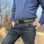 Cintura elastica da uomo in nylon con fibbia automatica