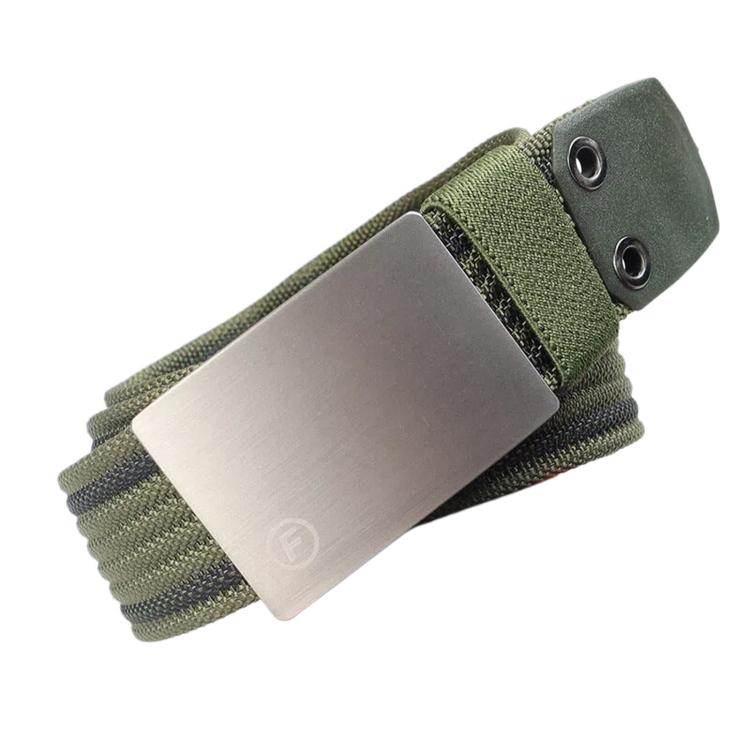 Cintura da uomo in nylon, casual, in tela, da lavoro, con fibbia liscia in lega di zinco., 115cm, 125cm