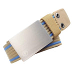 Cintura da uomo in nylon, casual, in tela, da lavoro, con fibbia liscia in lega di zinco., 115cm, 125cm