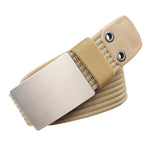 Cintura da uomo in nylon, casual, in tela, da lavoro, con fibbia liscia in lega di zinco., 115cm, 125cm