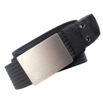 Cintura da uomo in nylon, casual, in tela, da lavoro, con fibbia liscia in lega di zinco., 115cm, 125cm