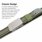 Cintura da uomo in nylon, casual, in tela, da lavoro, con fibbia liscia in lega di zinco., 115cm, 125cm