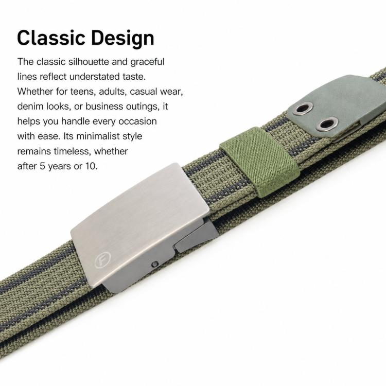 Cintura da uomo in nylon, casual, in tela, da lavoro, con fibbia liscia in lega di zinco., 115cm, 125cm