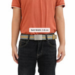 Cintura da uomo in nylon, casual, in tela, da lavoro, con fibbia liscia in lega di zinco., 115cm, 125cm