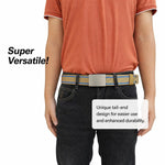 Cintura da uomo in nylon, casual, in tela, da lavoro, con fibbia liscia in lega di zinco., 115cm, 125cm