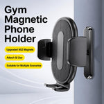 Supporto magnetico per telefono da palestra con clip, girevole a 360 gradi, supporto per telefono da allenamento, C20C-CZ17