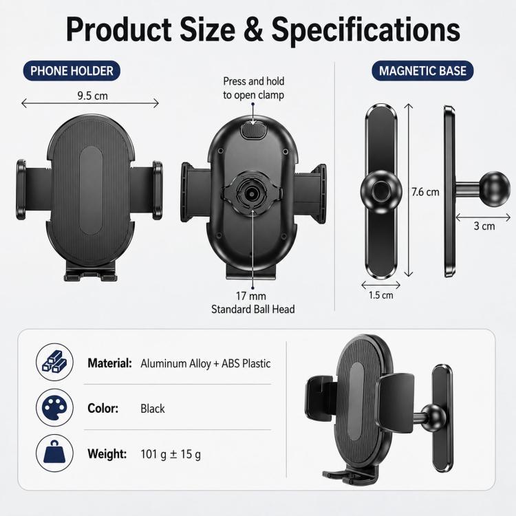 Supporto magnetico per telefono da palestra con clip, girevole a 360 gradi, supporto per telefono da allenamento, C20C-CZ17