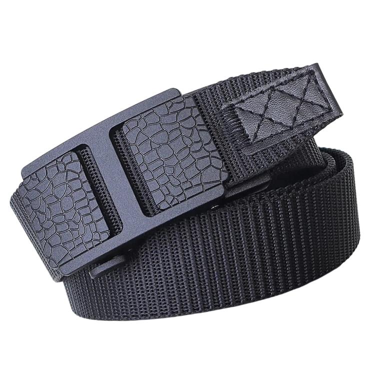 Cintura da uomo casual in tessuto, ideale per lavoro o ufficio, in nylon con fibbia automatica., 105cm, 115cm, 125cm