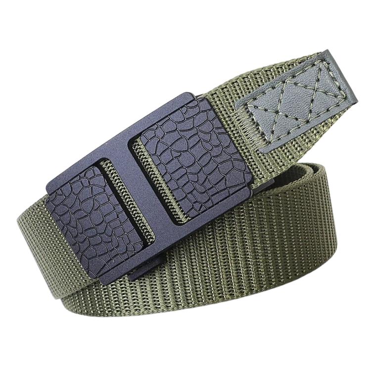Cintura da uomo casual in tessuto, ideale per lavoro o ufficio, in nylon con fibbia automatica., 105cm, 115cm, 125cm