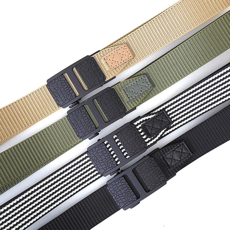 Cintura da uomo casual in tessuto, ideale per lavoro o ufficio, in nylon con fibbia automatica., 105cm, 115cm, 125cm