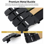 Cintura da uomo casual in tessuto, ideale per lavoro o ufficio, in nylon con fibbia automatica., 105cm, 115cm, 125cm