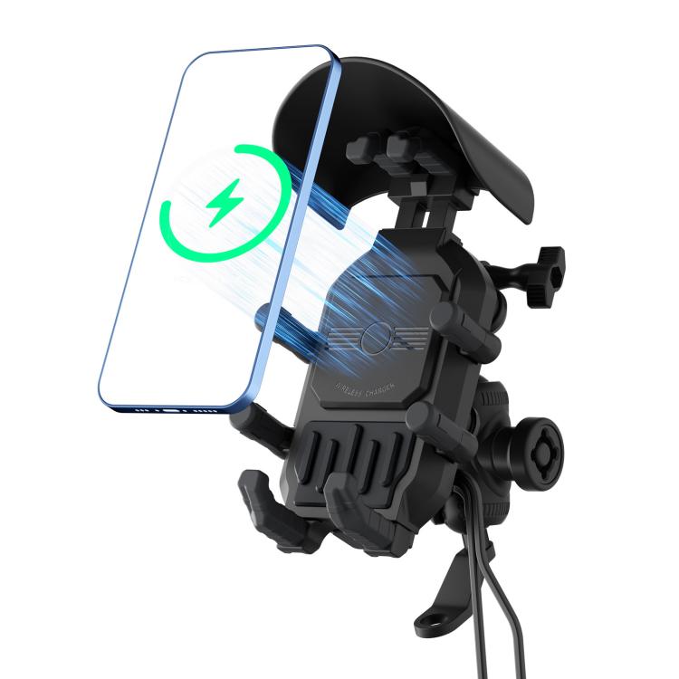 Supporto moto con ricarica wireless 15W e porte USB A+C