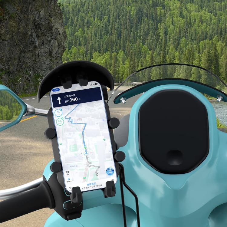 Supporto per telefono da moto con ricarica wireless e porte A+C