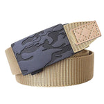 Cintura da uomo con fibbia automatica, cintura in nylon per attività all'aperto, 105cm, 115cm, 125cm