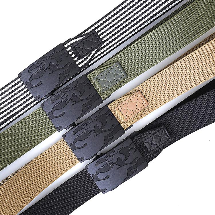 Cintura da uomo con fibbia automatica, cintura in nylon per attività all'aperto, 105cm, 115cm, 125cm