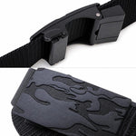 Cintura da uomo con fibbia automatica, cintura in nylon per attività all'aperto, 105cm, 115cm, 125cm