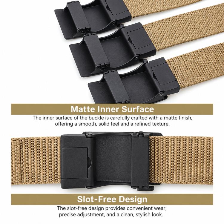 Cintura da uomo con fibbia automatica, cintura in nylon per attività all'aperto, 105cm, 115cm, 125cm