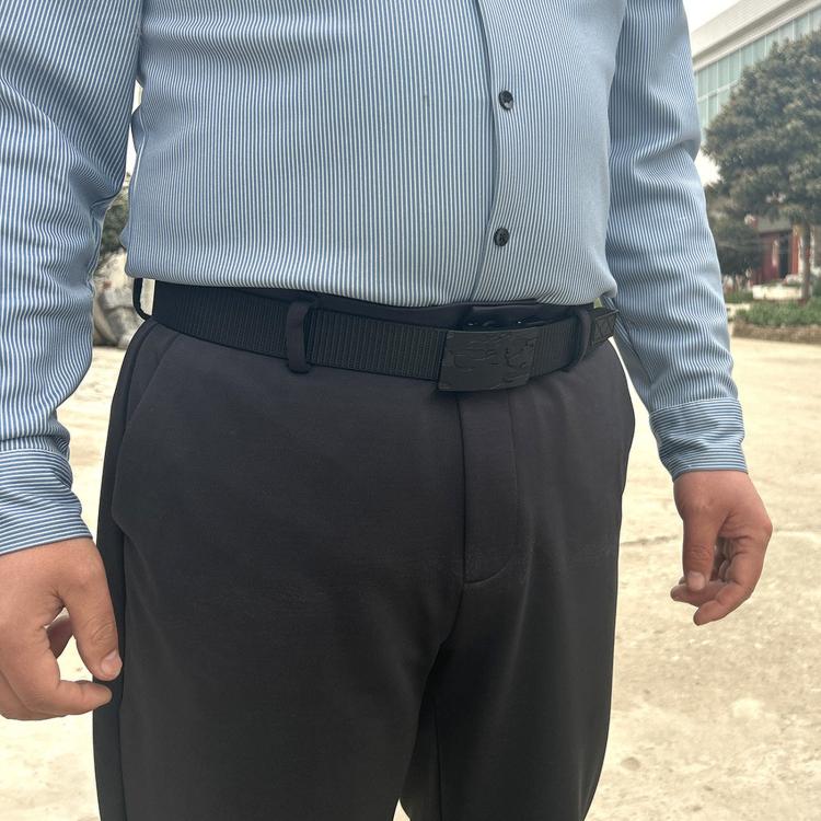 Cintura da uomo con fibbia automatica, cintura in nylon per attività all'aperto, 105cm, 115cm, 125cm