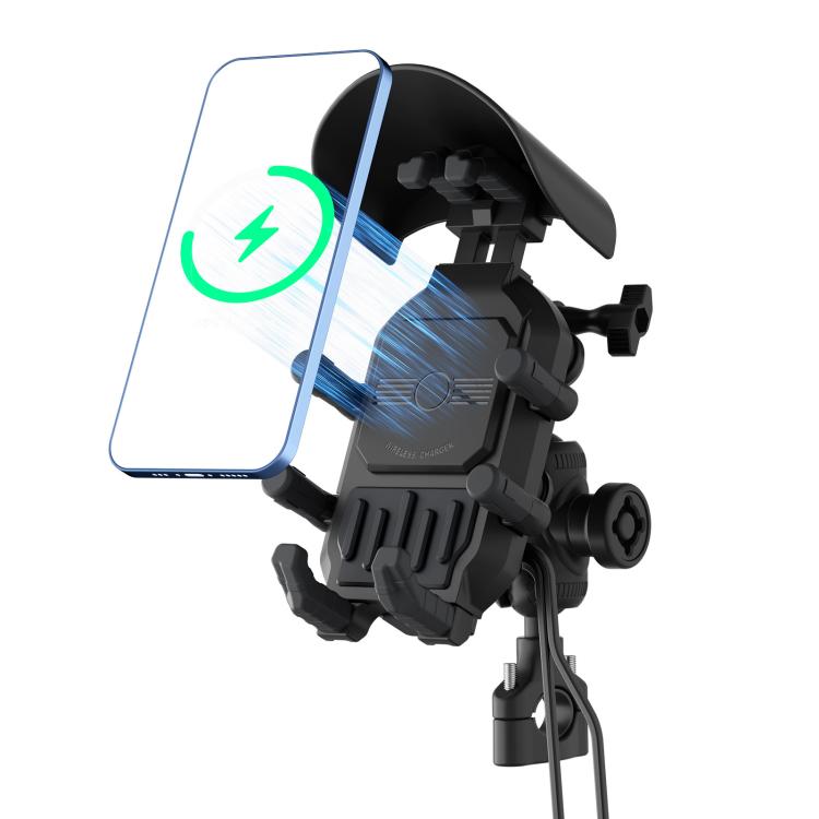 Supporto telefono moto ammortizzante con ricarica wireless 15W