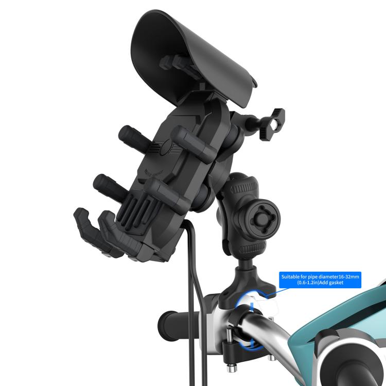 Supporto telefono moto ammortizzante con ricarica wireless 15W