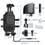 Supporto telefono moto ammortizzante con ricarica wireless 15W