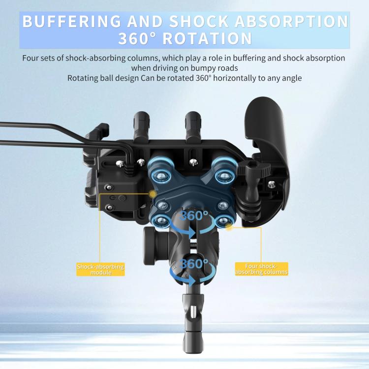 Supporto telefono moto ammortizzante con ricarica wireless 15W