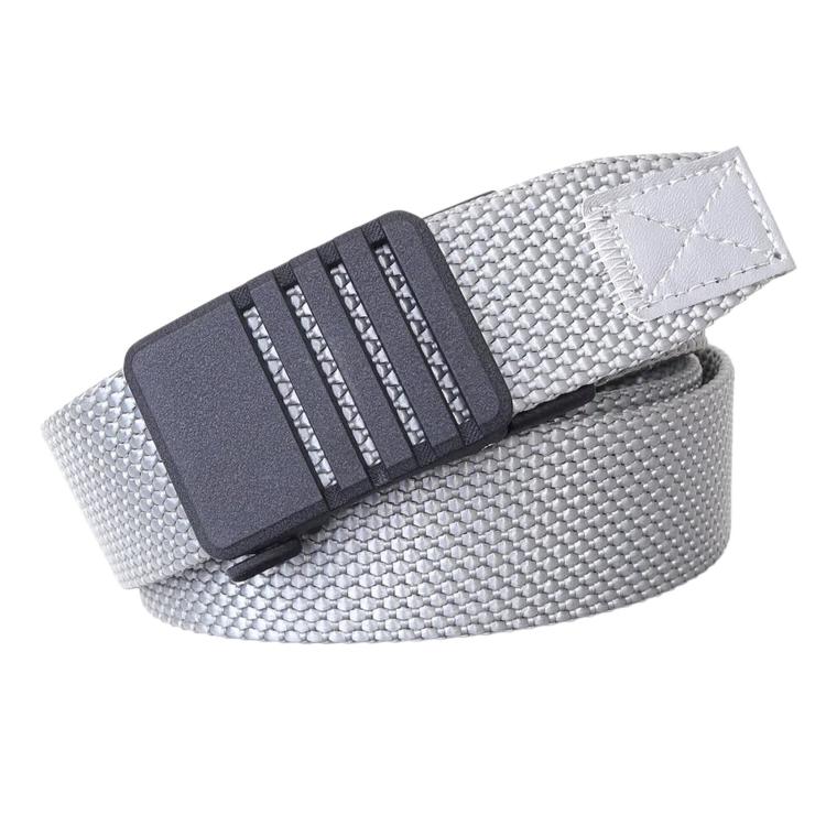 Cintura da uomo in nylon con fibbia automatica, ideale per lavoro, tempo libero e abbigliamento in denim., 105cm, 115cm, 125cm