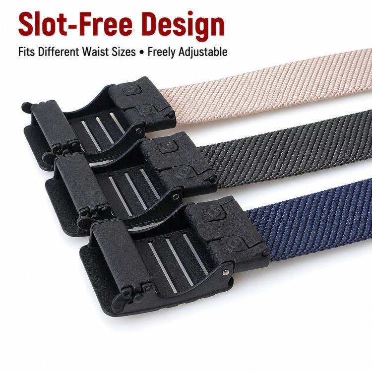 Cintura da uomo in nylon con fibbia automatica, ideale per lavoro, tempo libero e abbigliamento in denim., 105cm, 115cm, 125cm