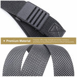 Cintura da uomo in nylon con fibbia automatica, ideale per lavoro, tempo libero e abbigliamento in denim., 105cm, 115cm, 125cm