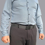 Cintura da uomo in nylon con fibbia automatica, ideale per lavoro, tempo libero e abbigliamento in denim., 105cm, 115cm, 125cm