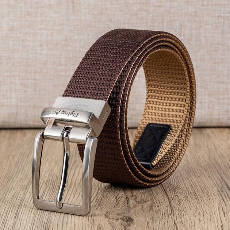 Cintura da uomo casual in nylon con fibbia ad ardiglione girevole a 360 gradi., 105cm, 115cm, 125cm