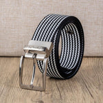Cintura da uomo casual in nylon con fibbia ad ardiglione girevole a 360 gradi., 105cm, 115cm, 125cm
