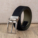 Cintura da uomo casual in nylon con fibbia ad ardiglione girevole a 360 gradi., 105cm, 115cm, 125cm