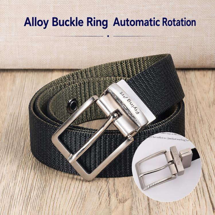 Cintura da uomo casual in nylon con fibbia ad ardiglione girevole a 360 gradi., 105cm, 115cm, 125cm