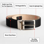 Cintura da uomo casual in nylon con fibbia ad ardiglione girevole a 360 gradi., 105cm, 115cm, 125cm