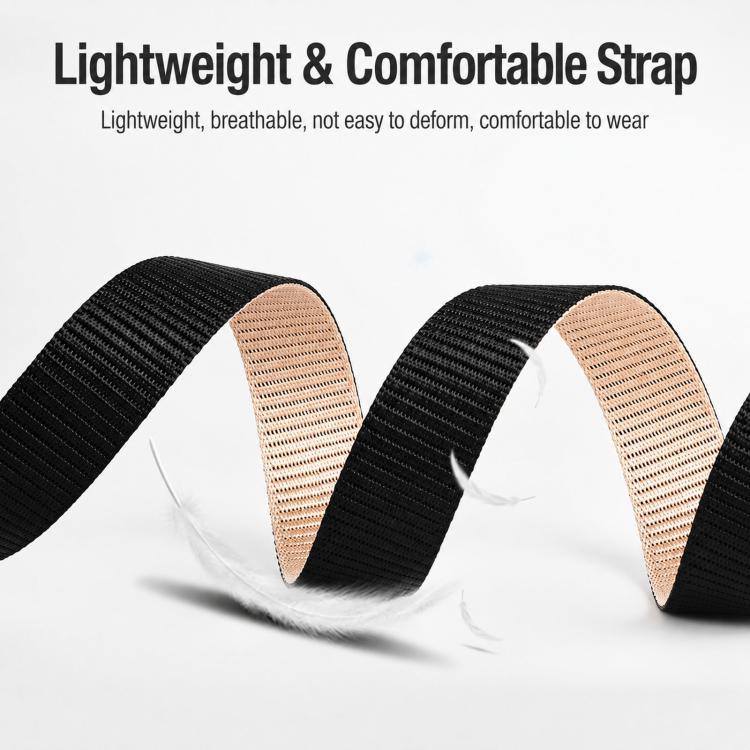 Cintura da uomo casual in nylon con fibbia ad ardiglione girevole a 360 gradi., 105cm, 115cm, 125cm