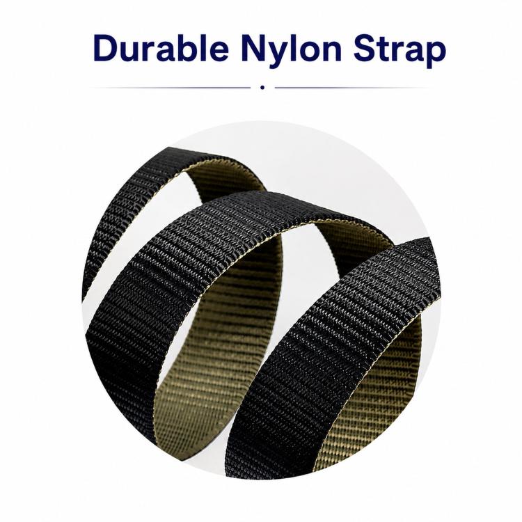 Cintura da uomo casual in nylon con fibbia ad ardiglione girevole a 360 gradi., 105cm, 115cm, 125cm