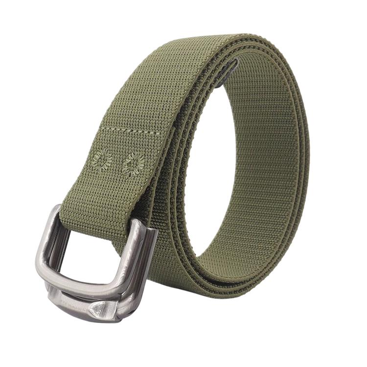 Cintura unisex elastica in nylon, ideale per jeans casual, con doppia fibbia in lega., 105cm, 115cm, 125cm