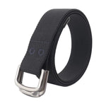 Cintura unisex elastica in nylon, ideale per jeans casual, con doppia fibbia in lega., 105cm, 115cm, 125cm