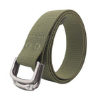 Cintura unisex elastica in nylon, ideale per jeans casual, con doppia fibbia in lega., 105cm, 115cm, 125cm