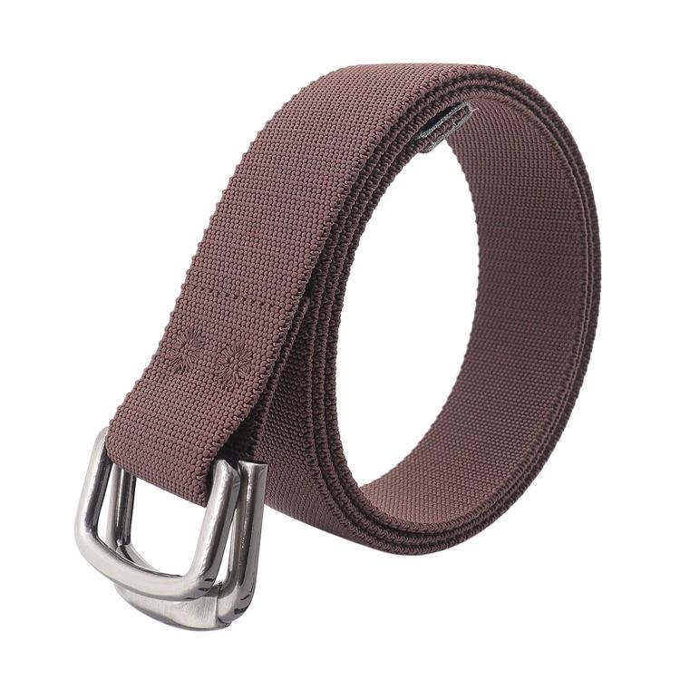 Cintura unisex elastica in nylon, ideale per jeans casual, con doppia fibbia in lega., 105cm, 115cm, 125cm