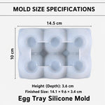 Stampo in silicone per portauova da 6 tazze, stampo in resina per vassoio portauova, stampo per colata di resina epossidica