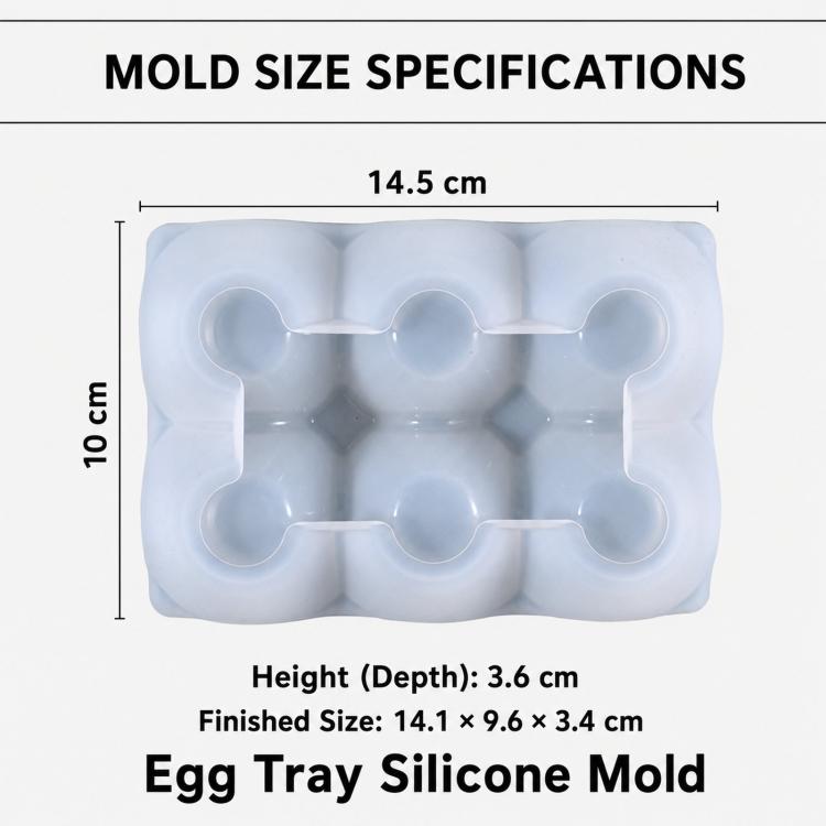 Stampo in silicone per portauova da 6 tazze, stampo in resina per vassoio portauova, stampo per colata di resina epossidica