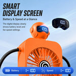 Ventilatore robot da tavolo F17 con display digitale intelligente e ventosa, 100 livelli di velocità.