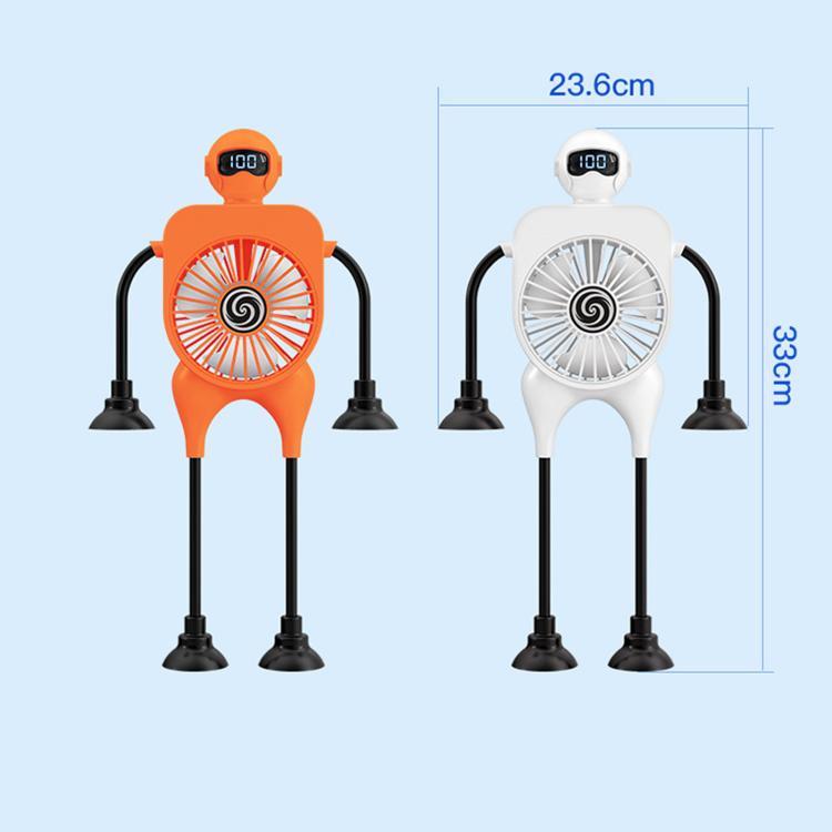 Ventilatore robot da tavolo F17 con display digitale intelligente e ventosa, 100 livelli di velocità.