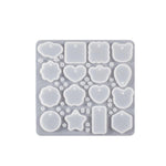 Stampo in silicone a 16 cavità per resina, ideale per la creazione di gioielli, orecchini, ciondoli e altri oggetti di diverse forme, con fori.
