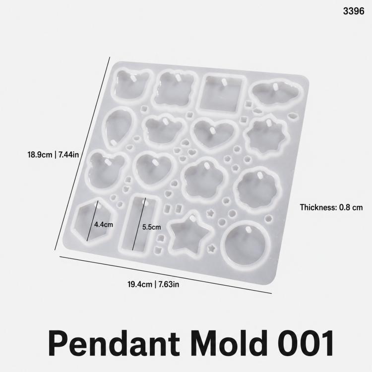 Stampo in silicone a 16 cavità per resina, ideale per la creazione di gioielli, orecchini, ciondoli e altri oggetti di diverse forme, con fori.