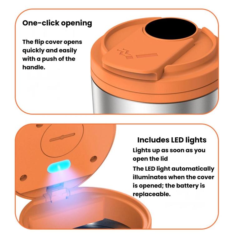 Posacenere per auto con coperchio e luce LED, in metallo ignifugo, contenitore per lo smaltimento di sigarette per veicoli.