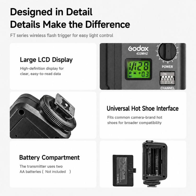 Luce da studio, trigger per flash della fotocamera, Godox Transmitter, Godox FT16 Receiver, Godox FT16 Transmitter+Receiver, Godox FT16 Transmitter+2 Receiver, Godox FT16 Transmitter+3 Receiver, Godox FT16-S Receiver, Godox FT16-S Transmitter+Receiver ...
