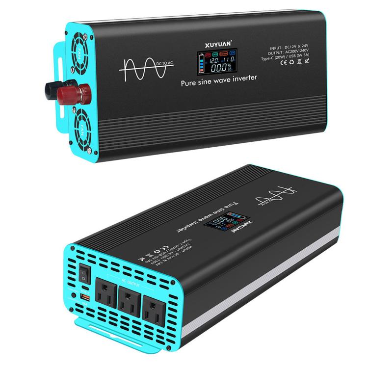 Inverter a onda sinusoidale pura XUYUAN da 12V/24V a 110V, spina USA, 800W, 1400W, 2000W, 3000W